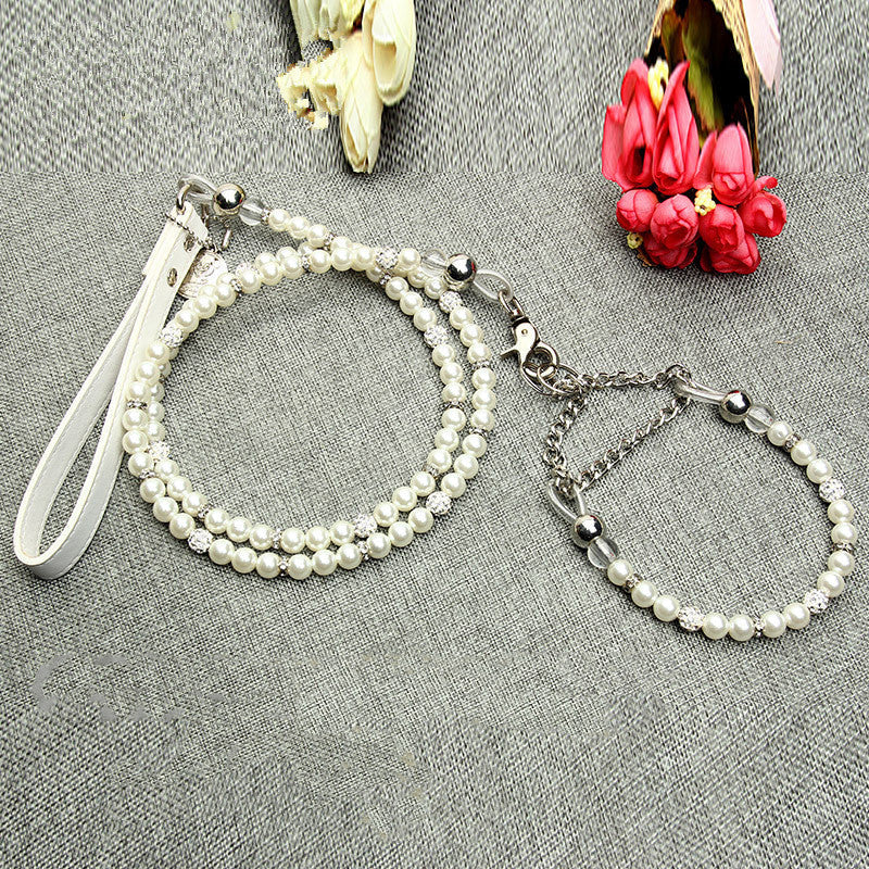Enhance Your Pet's Style with the Pet Pearl Collar Leash