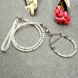 Enhance Your Pet's Style with the Pet Pearl Collar Leash