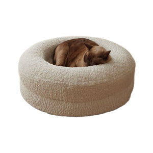 The Ultimate Comfort for Your Feline Friend: Household Solid Color Leisure Pet Round Bed