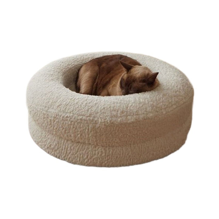 The Ultimate Comfort for Your Feline Friend: Household Solid Color Leisure Pet Round Bed