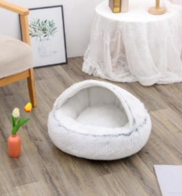 2 In 1 Dog And Cat Winter Round Bed