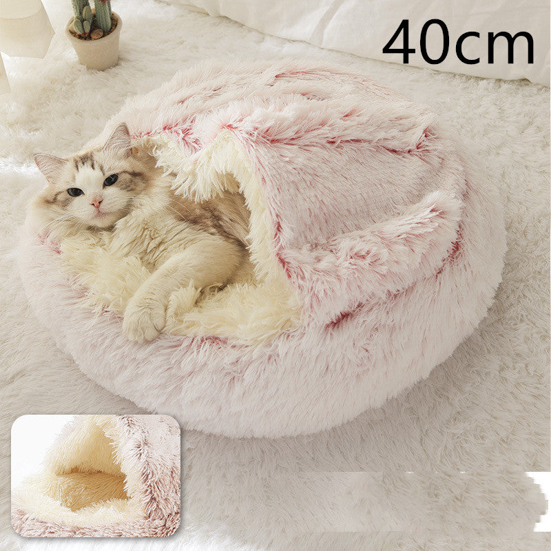 2 In 1 Dog And Cat Winter Round Bed