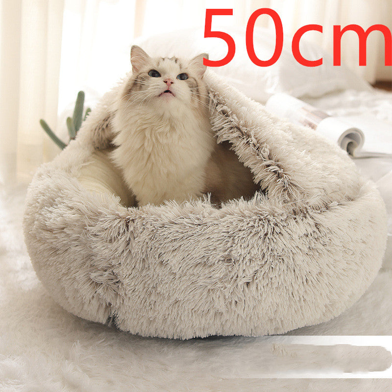 2 In 1 Dog And Cat Winter Round Bed