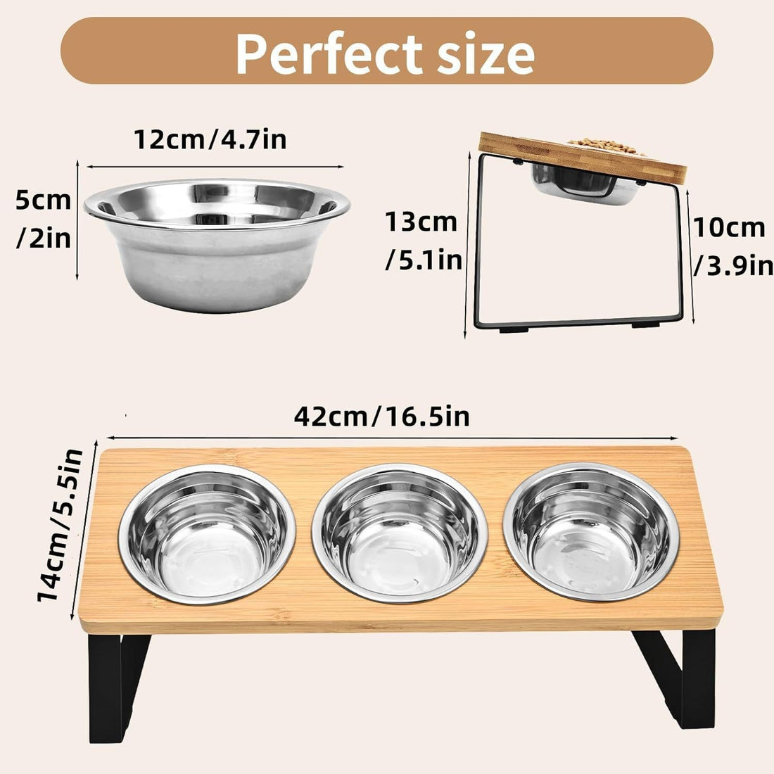 Log Pet Feeding Iron Wood Combined Rack
