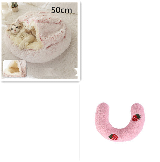 2 In 1 Dog And Cat Winter Round Bed