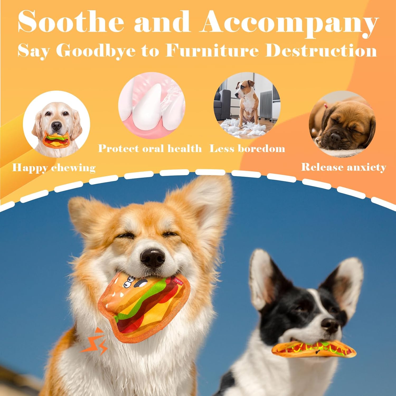 Crinkle Squeaky Dog Toys