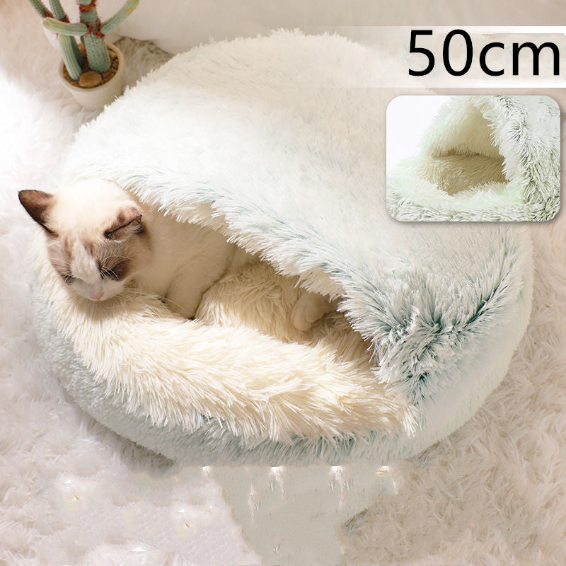 2 In 1 Dog And Cat Winter Round Bed