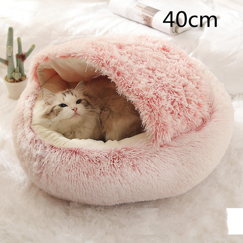 2 In 1 Dog And Cat Winter Round Bed
