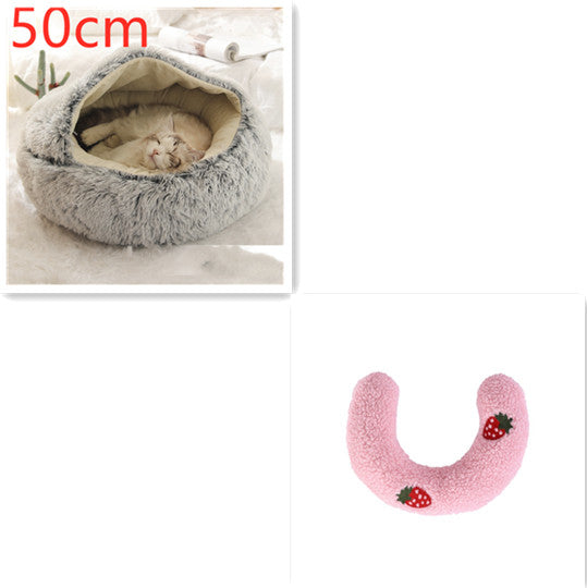 2 In 1 Dog And Cat Winter Round Bed