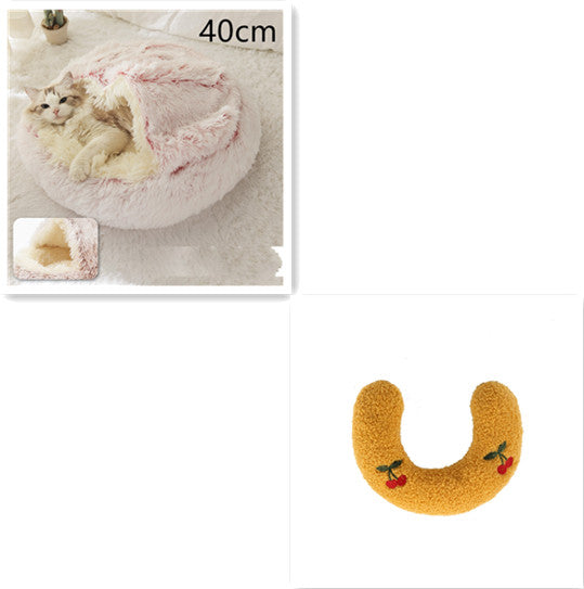 2 In 1 Dog And Cat Winter Round Bed