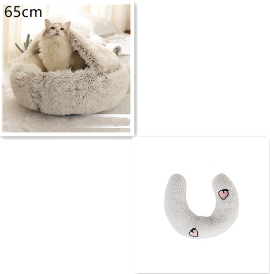 2 In 1 Dog And Cat Winter Round Bed