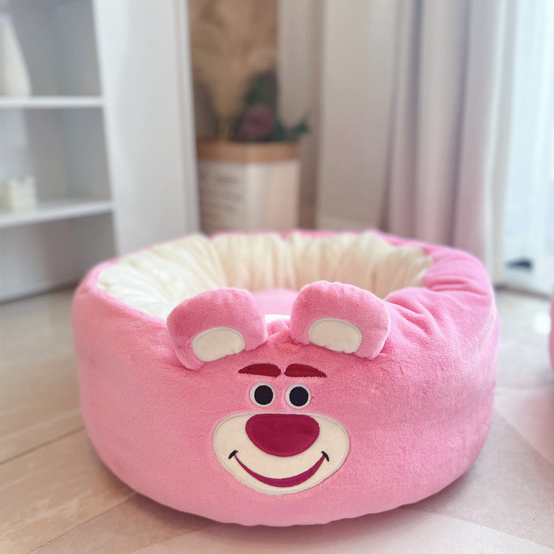 Universal Winter Plush Pet Round Bed