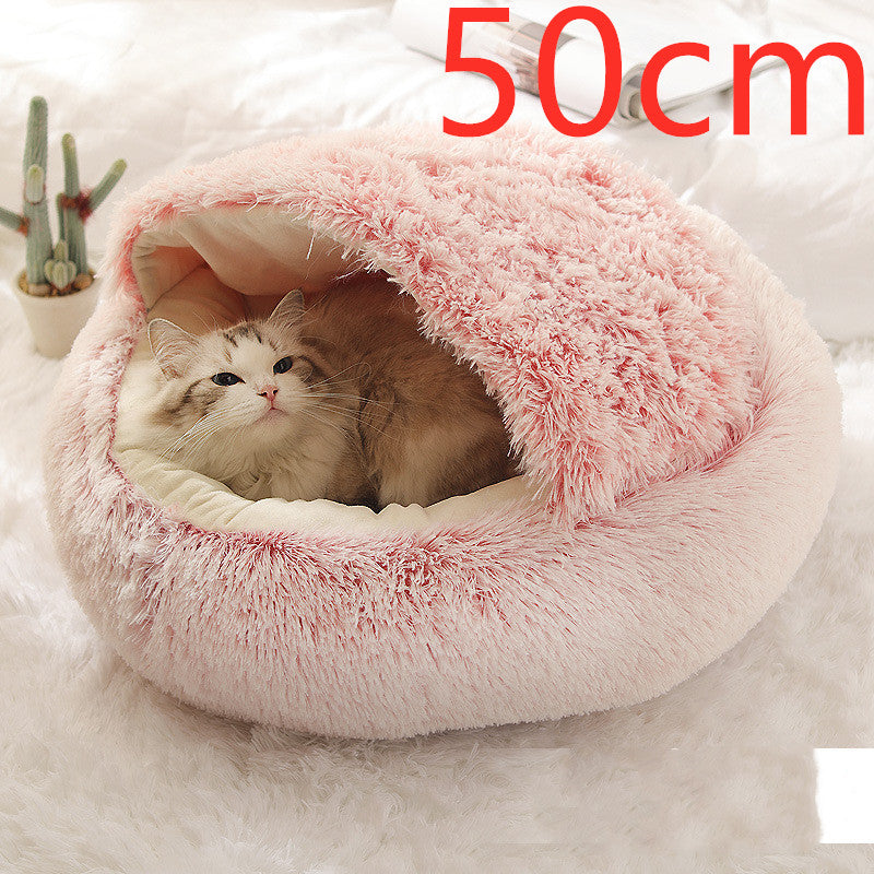 2 In 1 Dog And Cat Winter Round Bed