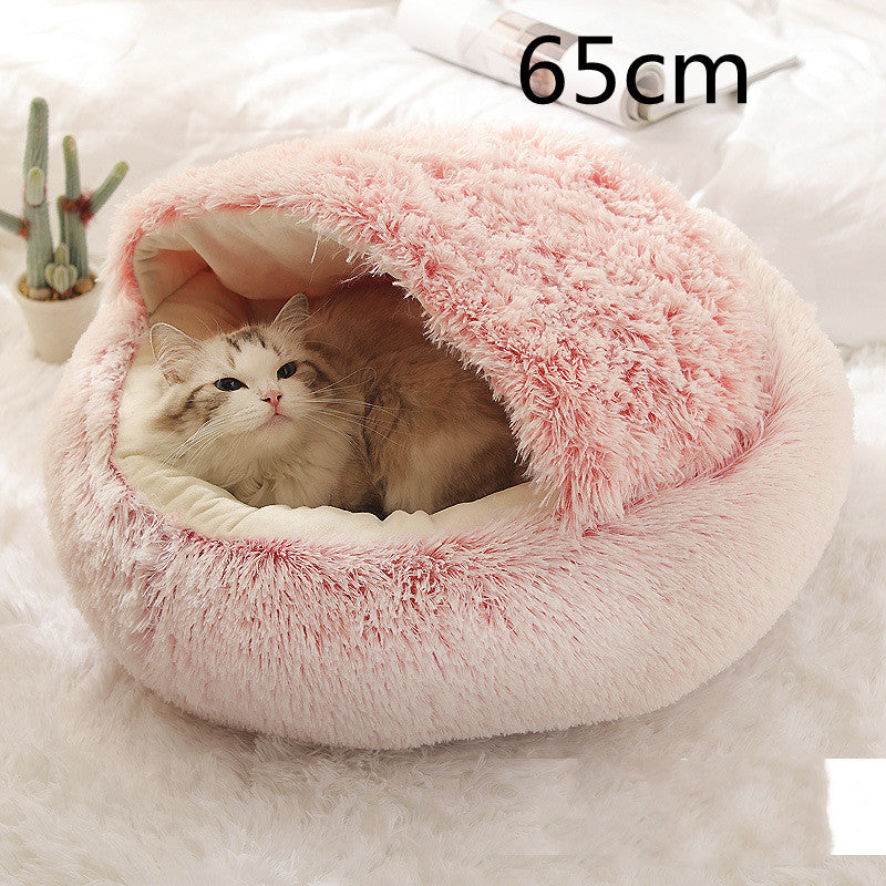 2 In 1 Dog And Cat Winter Round Bed