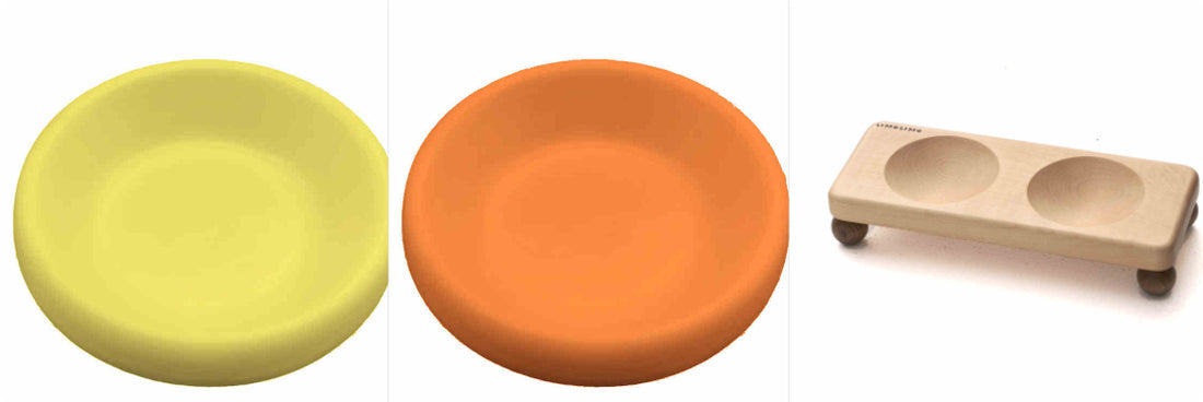 Solid Wood Cat Ceramic Feeding Bowl