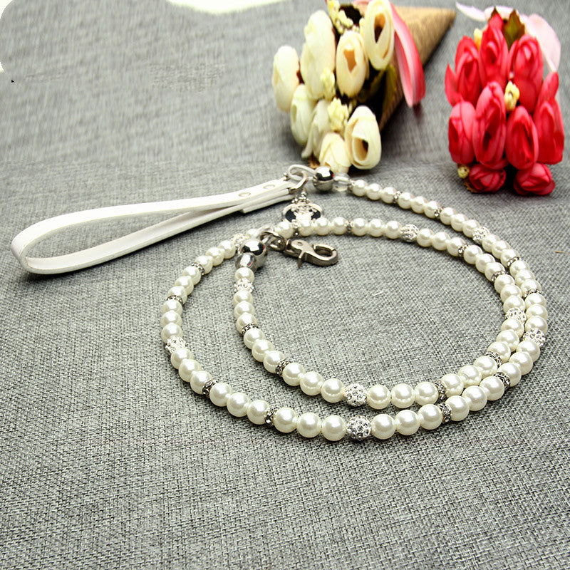 Pet pearl collar leash