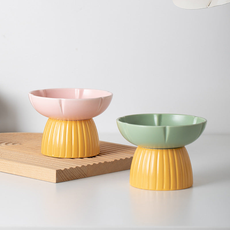 Pet Candy Color Feeding Ceramic Bowl