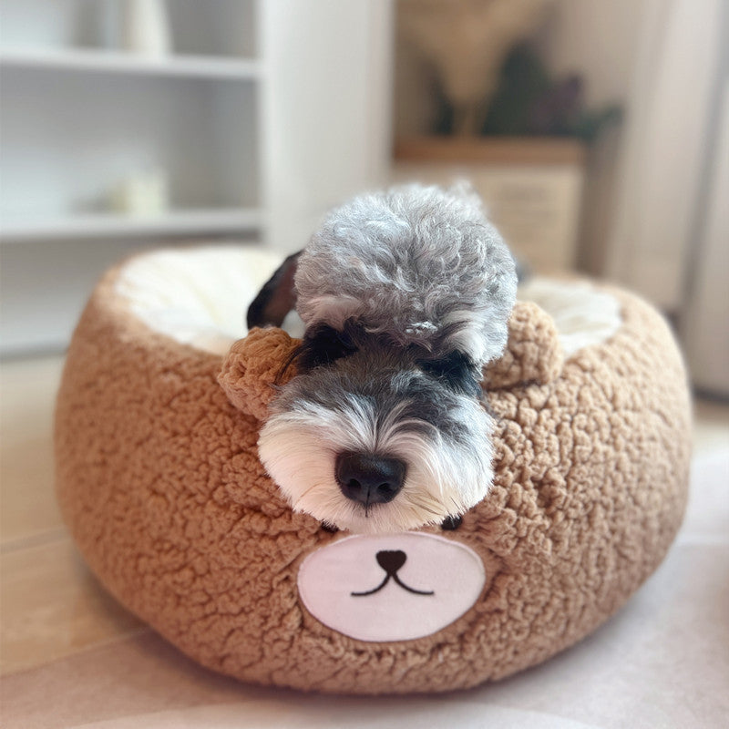 Universal Winter Plush Pet Round Bed