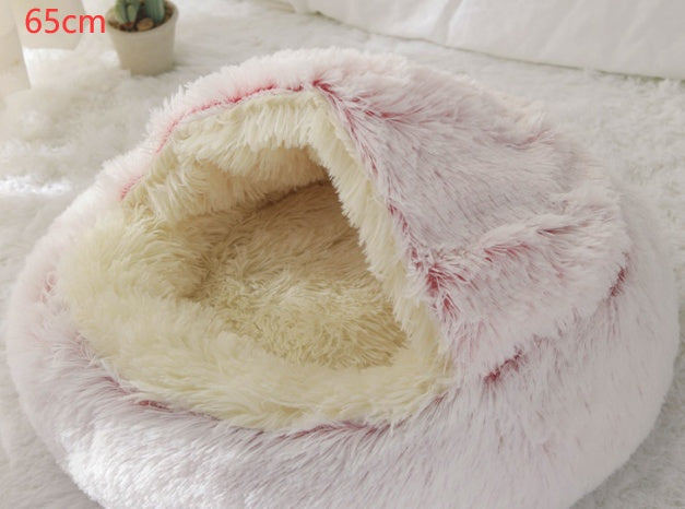 2 In 1 Dog And Cat Winter Round Bed