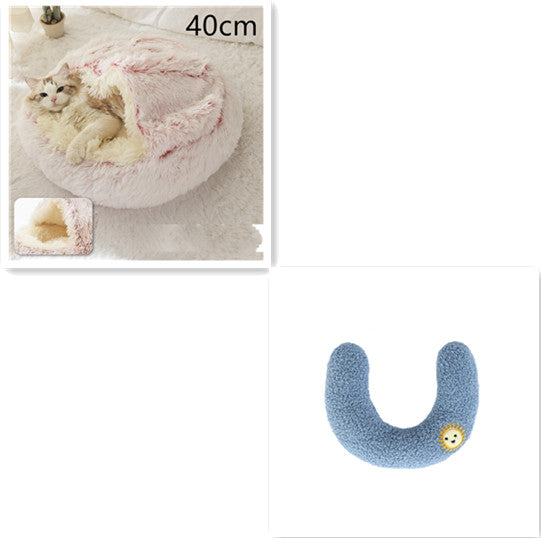 2 In 1 Dog And Cat Winter Round Bed
