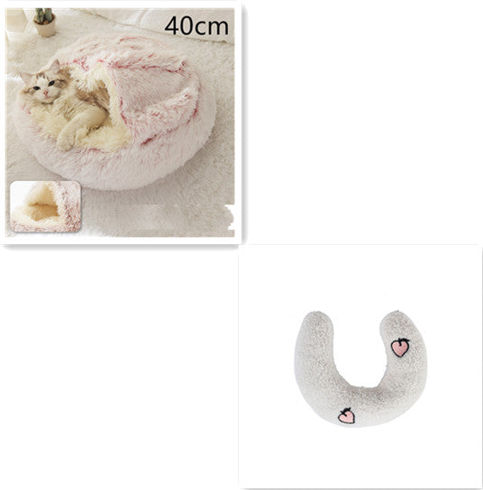 2 In 1 Dog And Cat Winter Round Bed