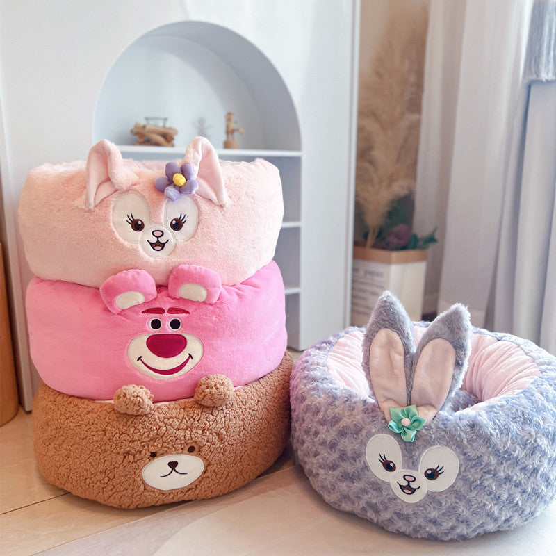 Universal Winter Plush Pet Round Bed