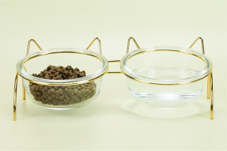 Glass Dish Feeder Pet Food Bowls
