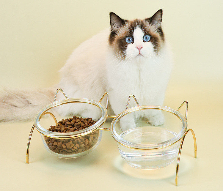 Glass Dish Feeder Pet Food Bowls