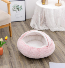 2 In 1 Dog And Cat Winter Round Bed