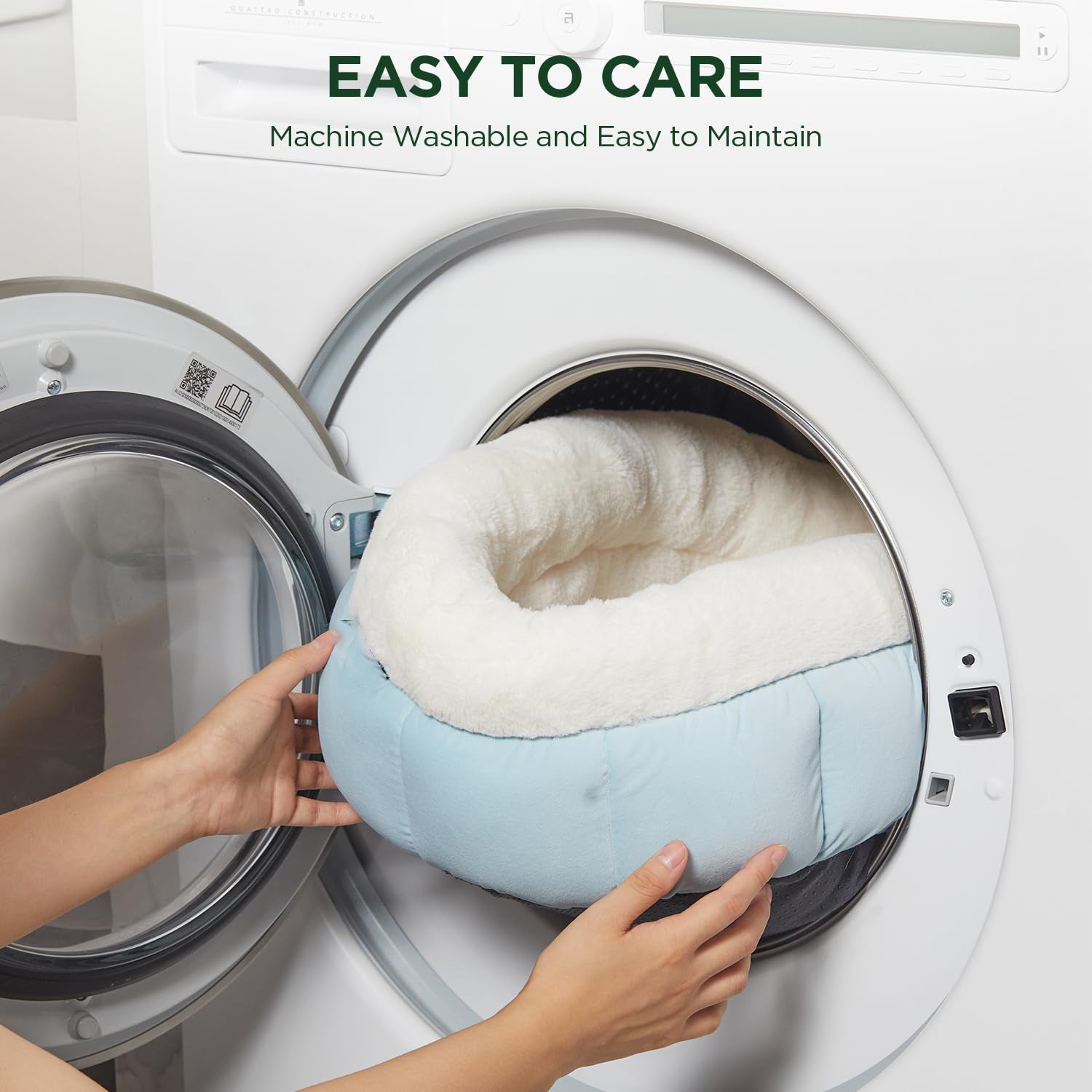 Donut Washable Pet Bed With Anti-Slip Bottom