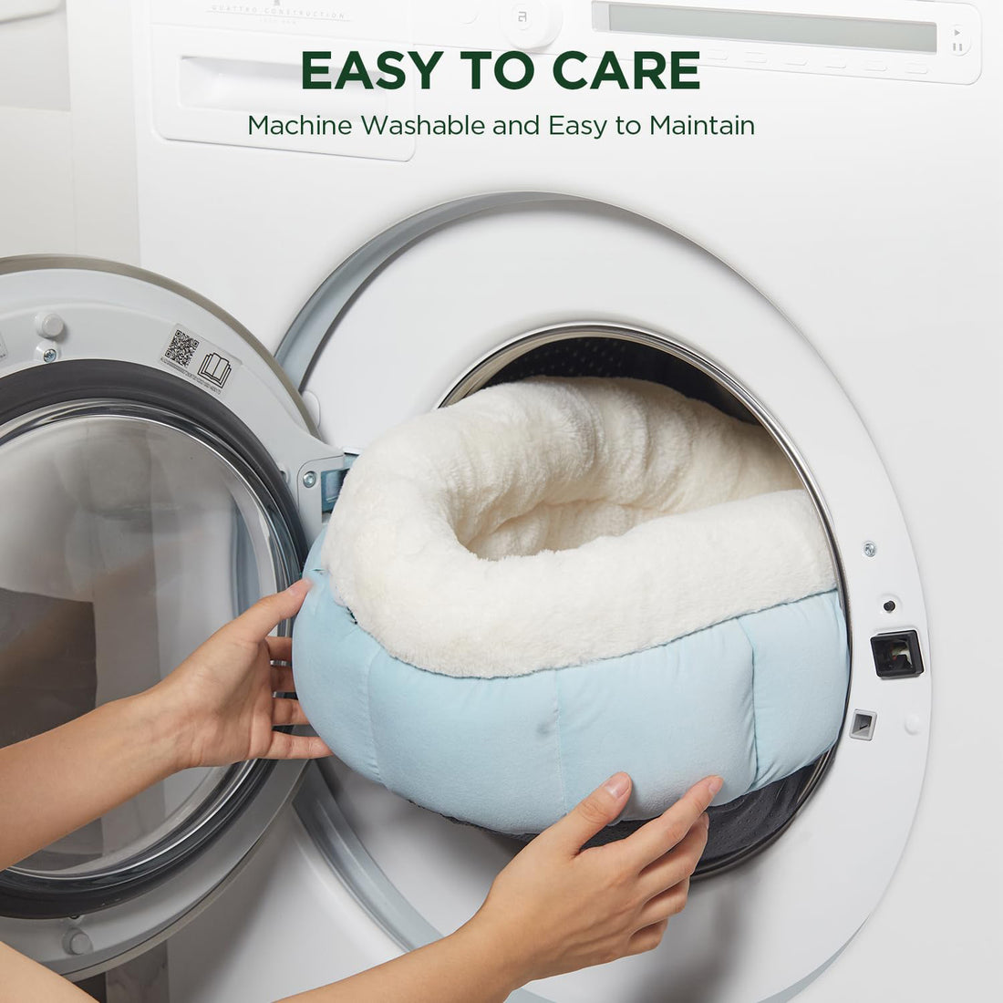 Donut Washable Pet Bed With Anti-Slip Bottom