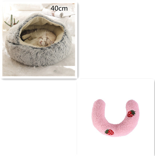 2 In 1 Dog And Cat Winter Round Bed