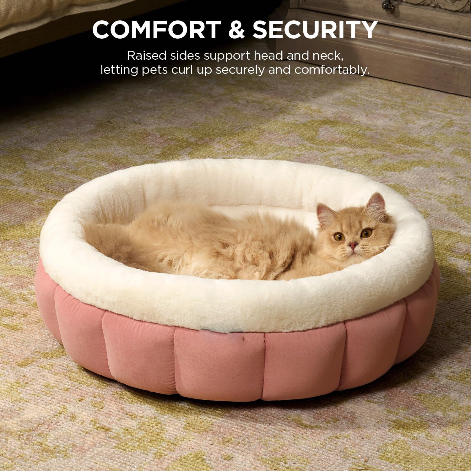 Donut Washable Pet Bed With Anti-Slip Bottom