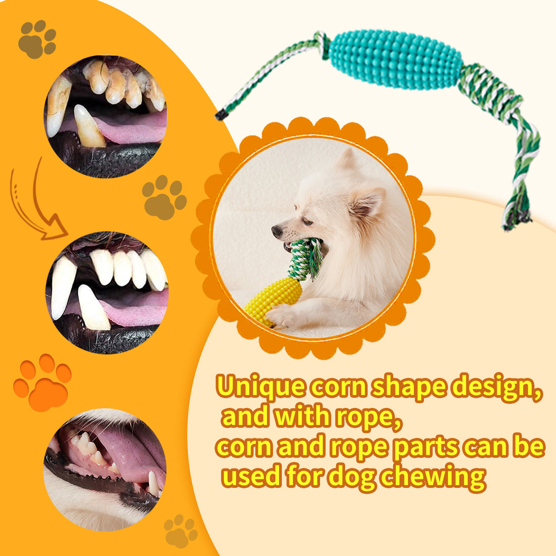 Dog Interactive Corn Toys For Aggressive Chewers