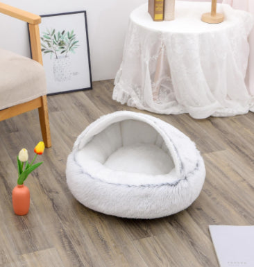 2 In 1 Dog And Cat Winter Round Bed