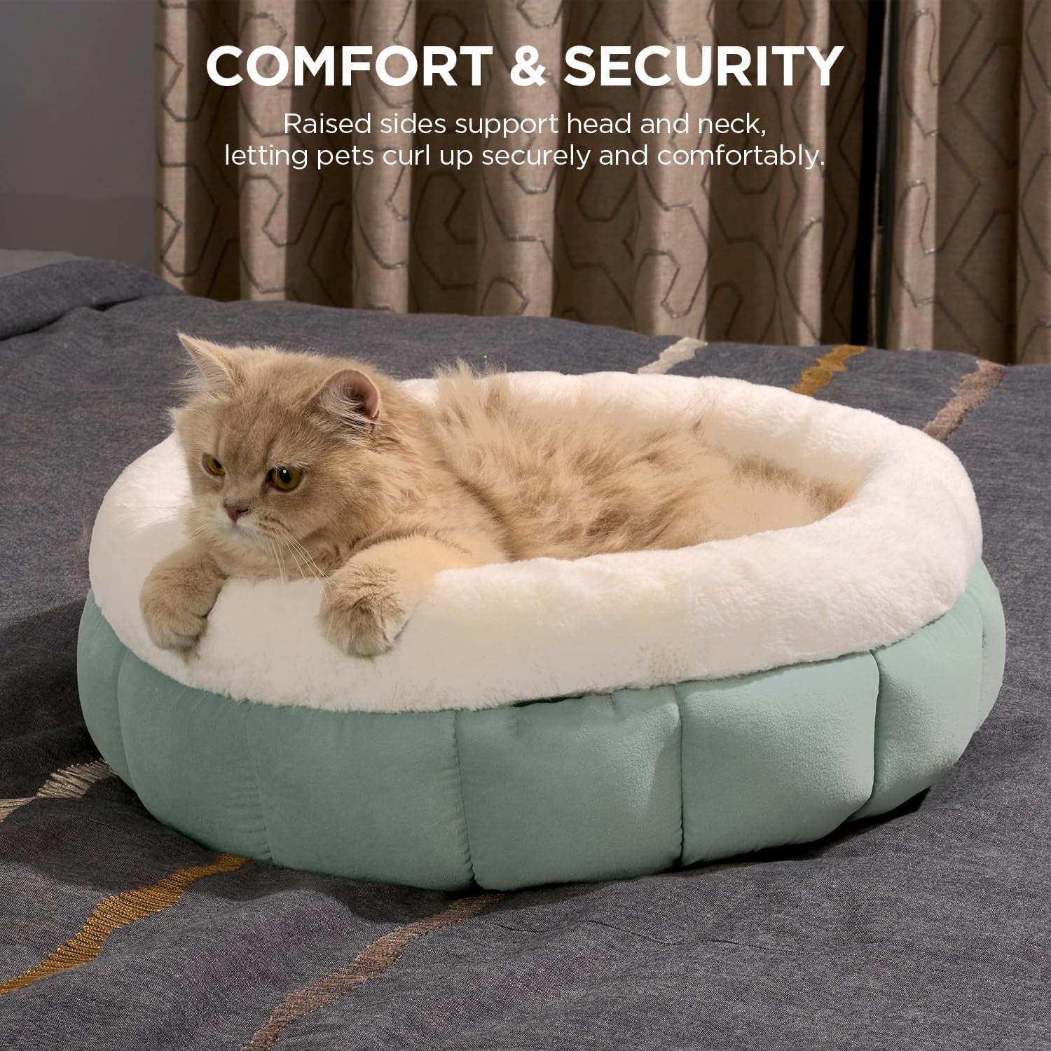 Donut Washable Pet Bed With Anti-Slip Bottom