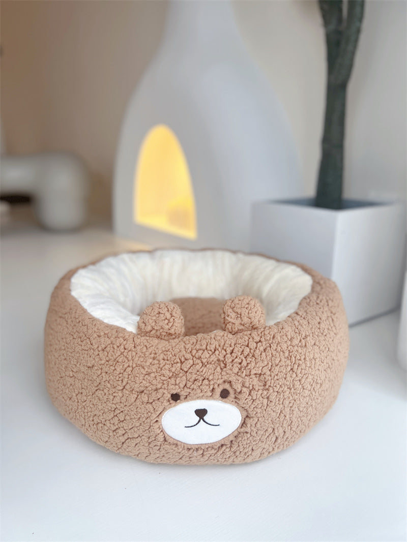 Universal Winter Plush Pet Round Bed