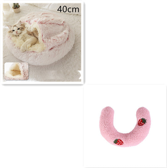 2 In 1 Dog And Cat Winter Round Bed